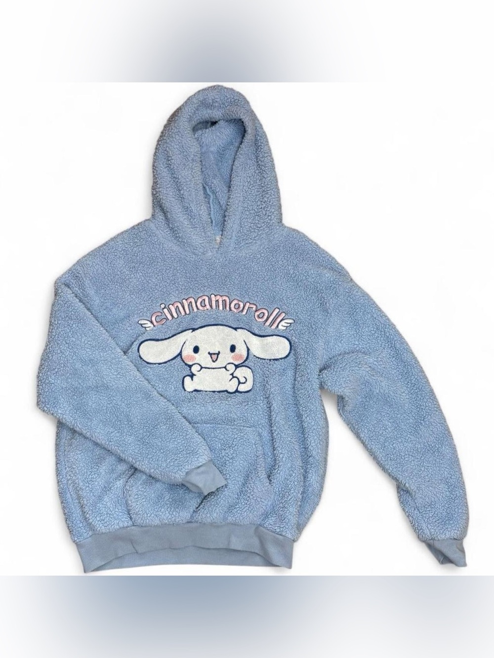 fuzzy blue cinnamoroll hoodie